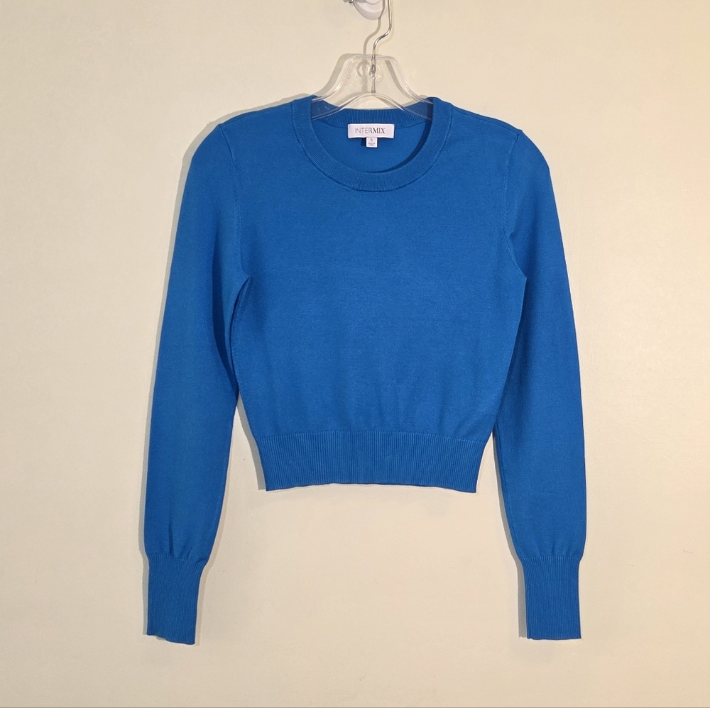 Intermix Long Sleeve Crop Sweater